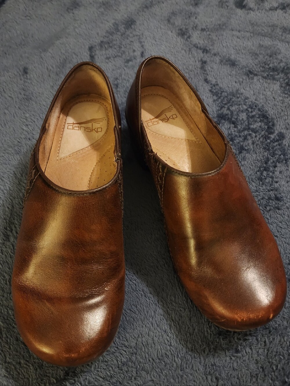 Dansko Brown Lesther Clogs Brown Leather Womens Size 38 (8)